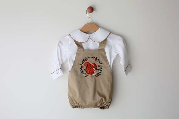 Sincap nakışlı romper gömlek takım - Molini